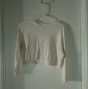 Womens white cropped long sleeve